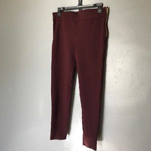 Ann Taylor Ponte Burgundy Leggings